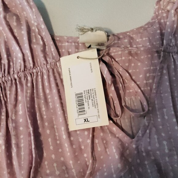 A New Day Dusty Pink Dotted Swiss Xl Sleeveless Babydoll Top With Bow - Picture 4 of 10